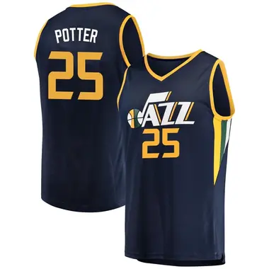 Fast Break Navy Micah Potter Men's Utah Jazz Fanatics Branded Jersey - Icon Edition
